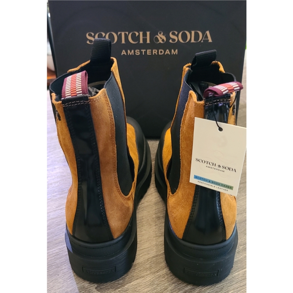 🆕️ Scotch & Soda Aubri Chelsea Leather & Suede Ankle Boots Size 9 Streetwear - Picture 9 of 14